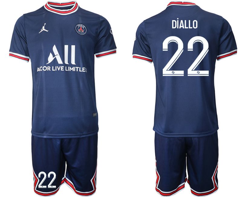Men 2021-2022 Club Paris St German home blue #22 Soccer Jersey->paris st german jersey->Soccer Club Jersey